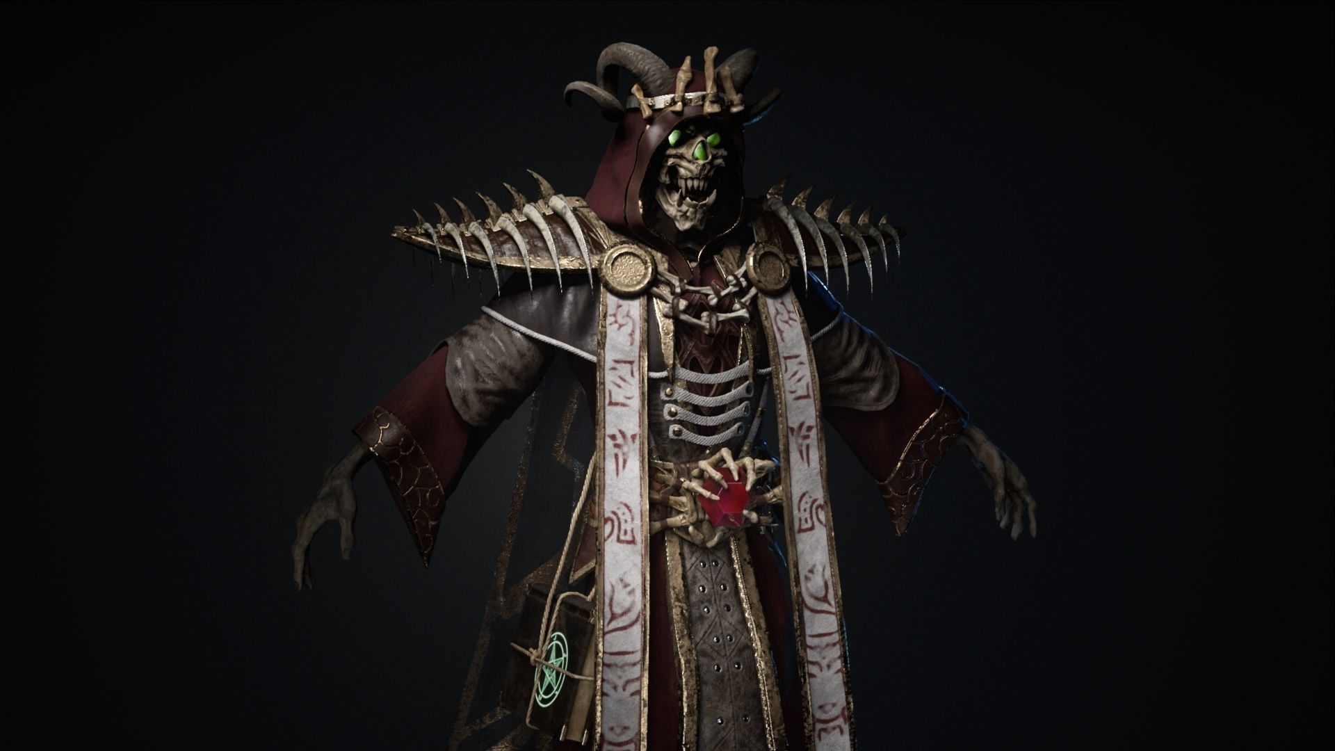 Undead Lich Low-poly 3D model_14