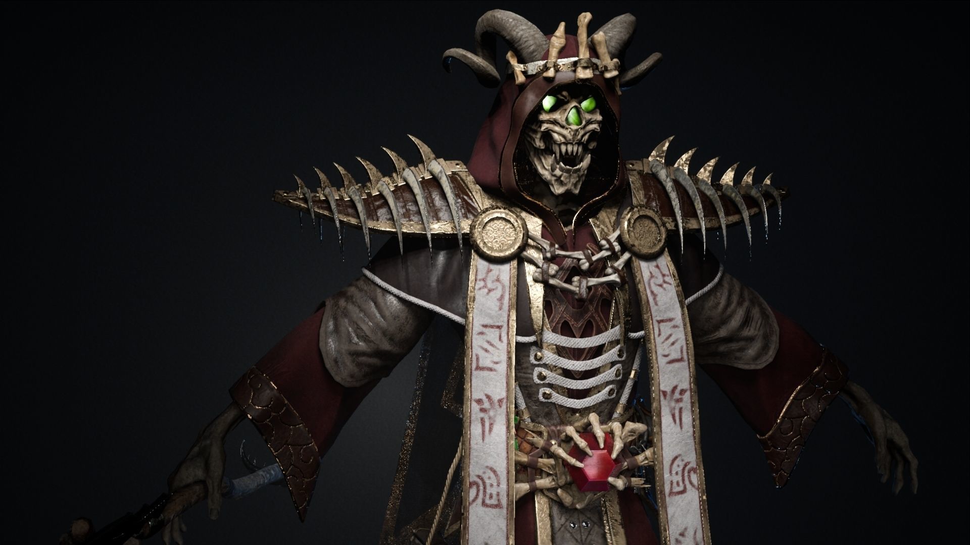 Undead Lich Low-poly 3D model_12