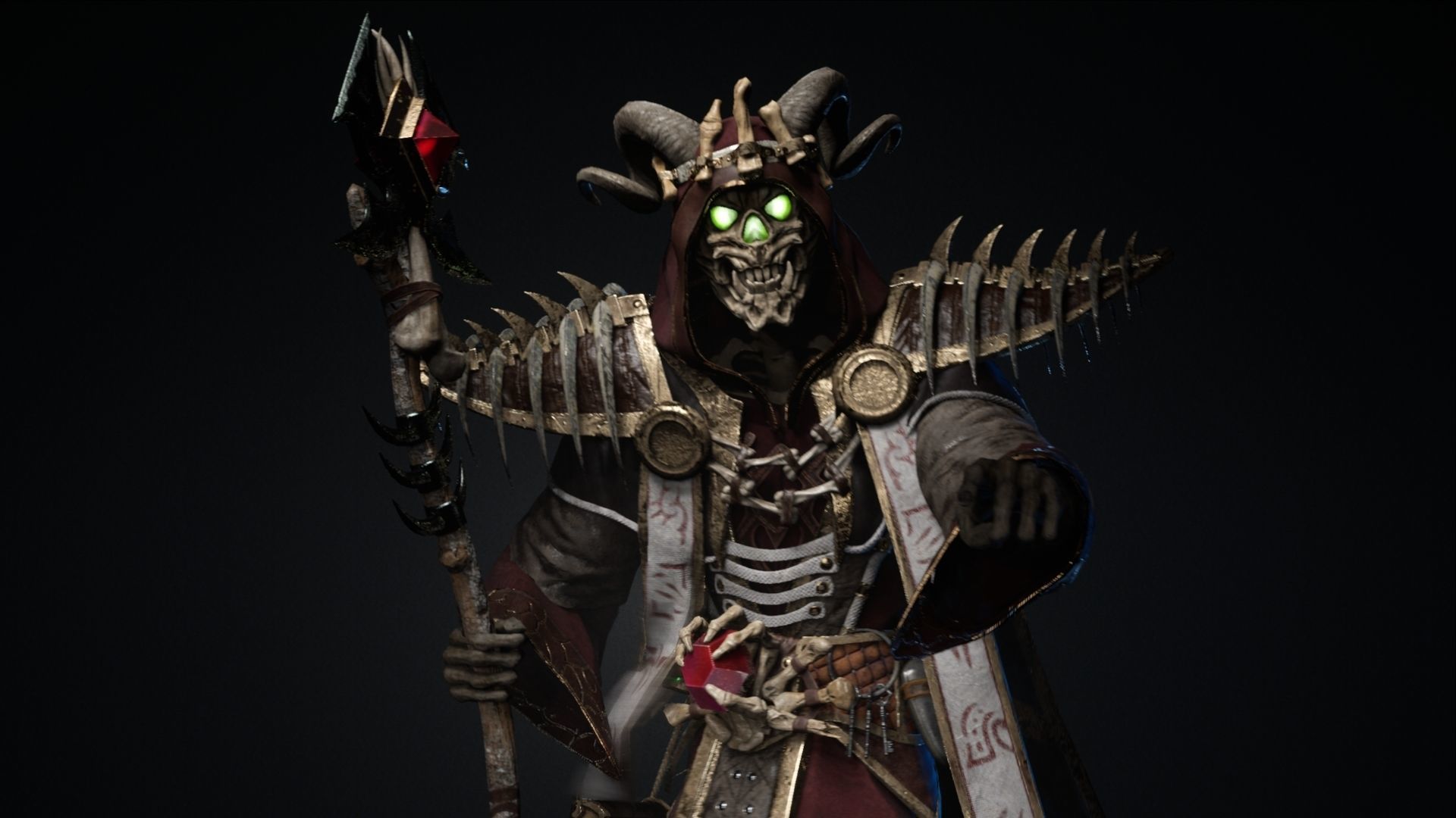 Undead Lich Low-poly 3D model_2