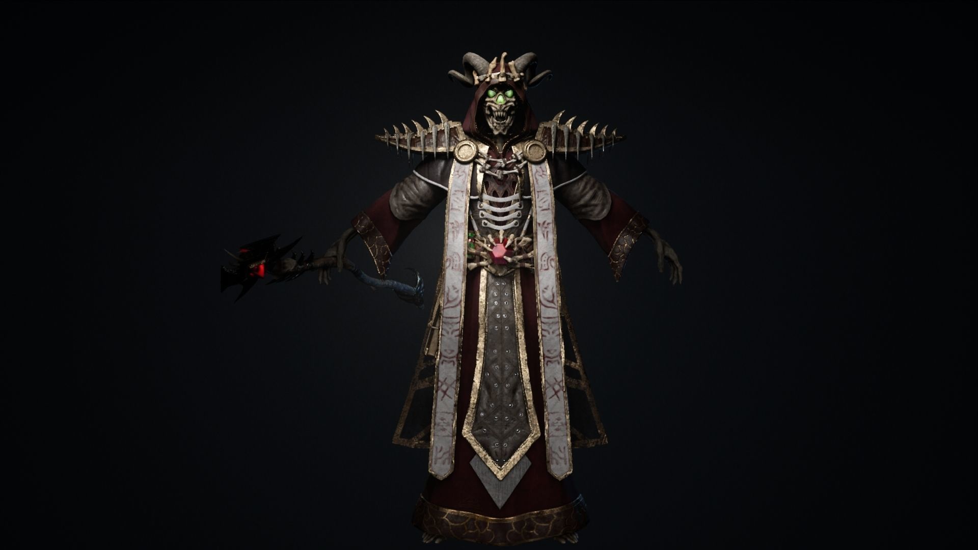 Undead Lich Low-poly 3D model_8