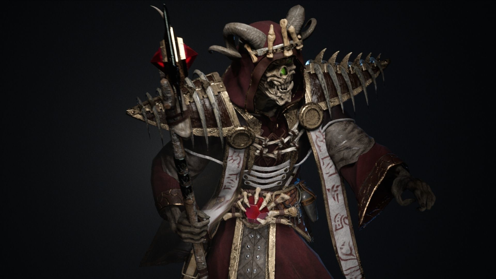 Undead Lich Low-poly 3D model_6