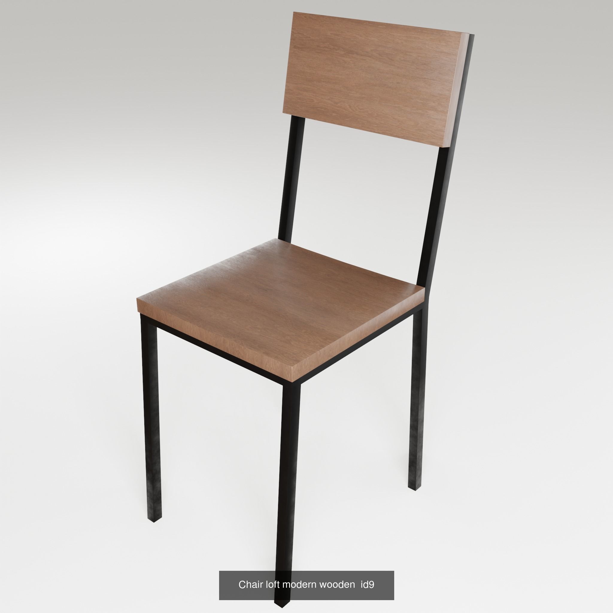Table chair loft dining design modern wooden metal 3D Model Collection_23