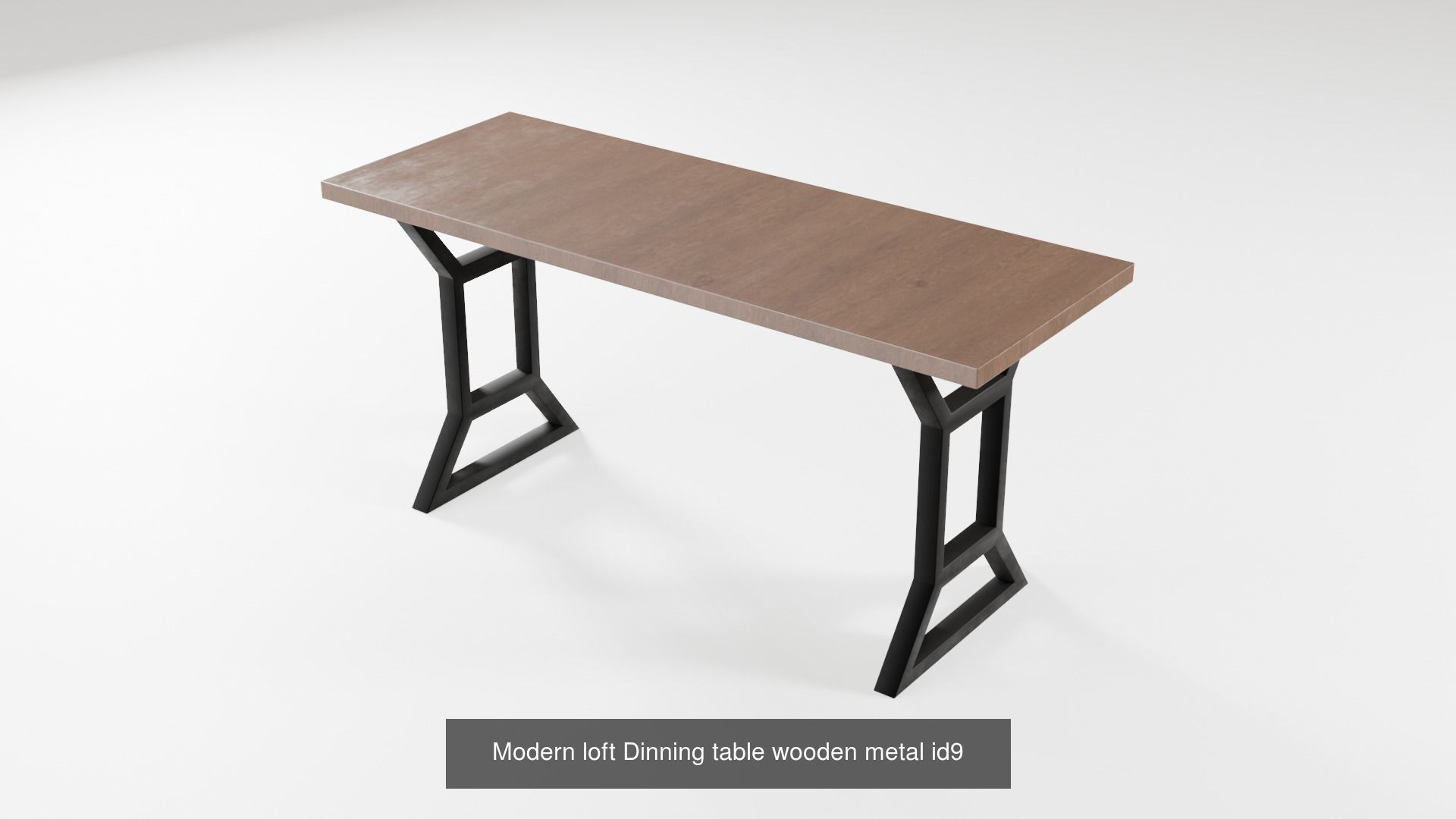 Table chair loft dining design modern wooden metal 3D Model Collection_14