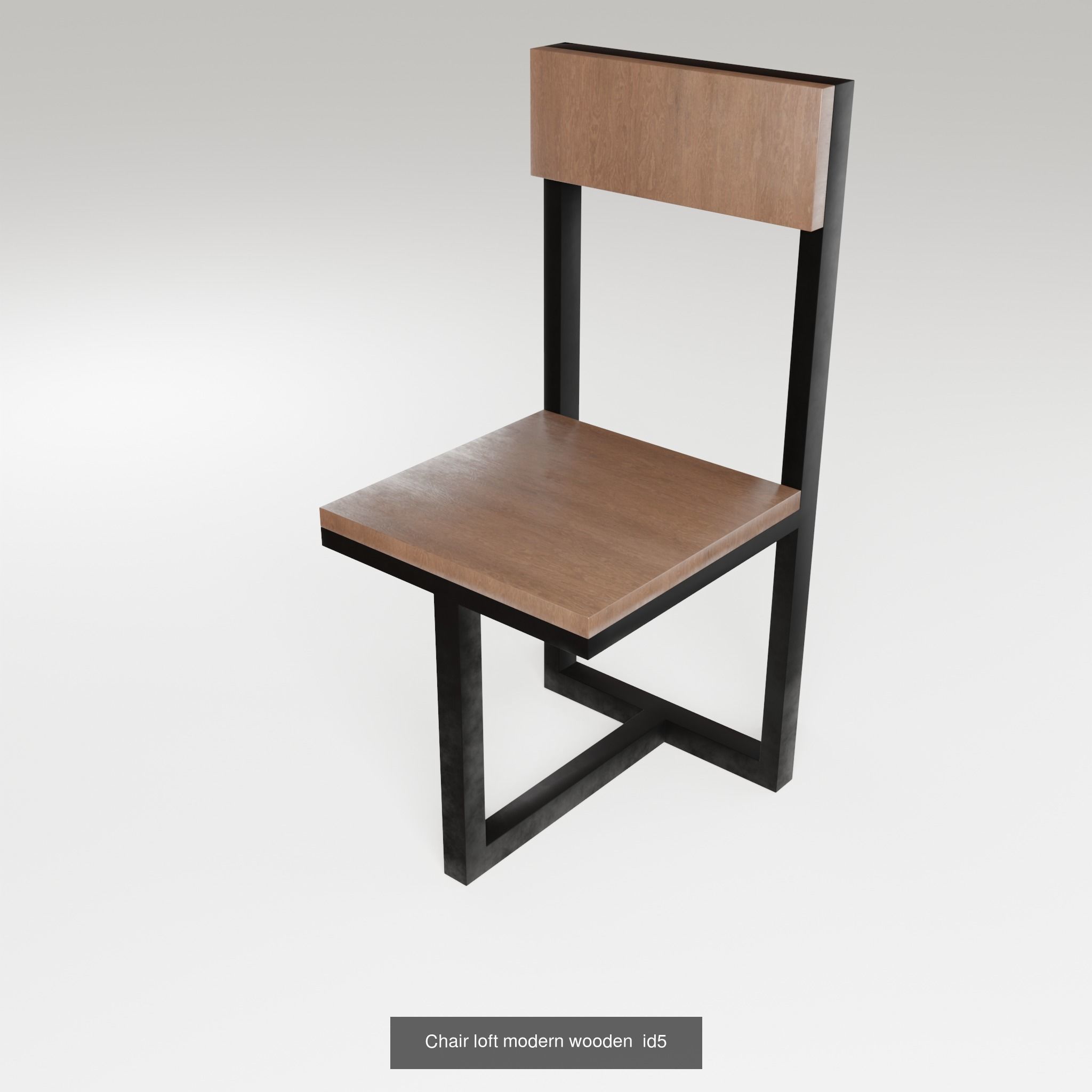 Table chair loft dining design modern wooden metal 3D Model Collection_31