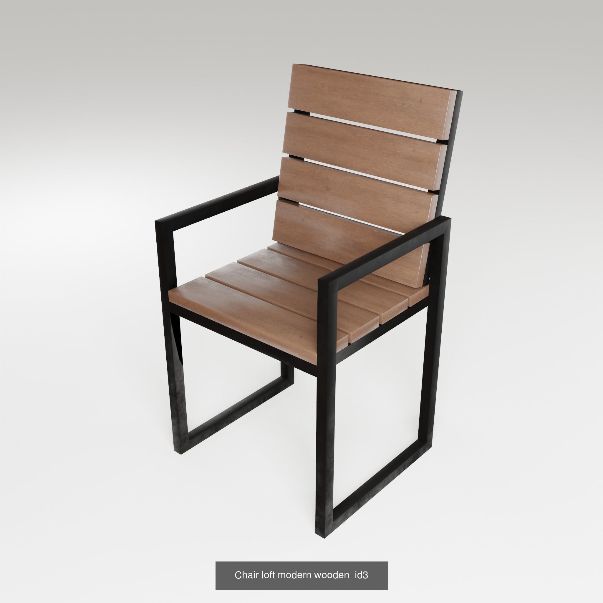 Table chair loft dining design modern wooden metal 3D Model Collection_29