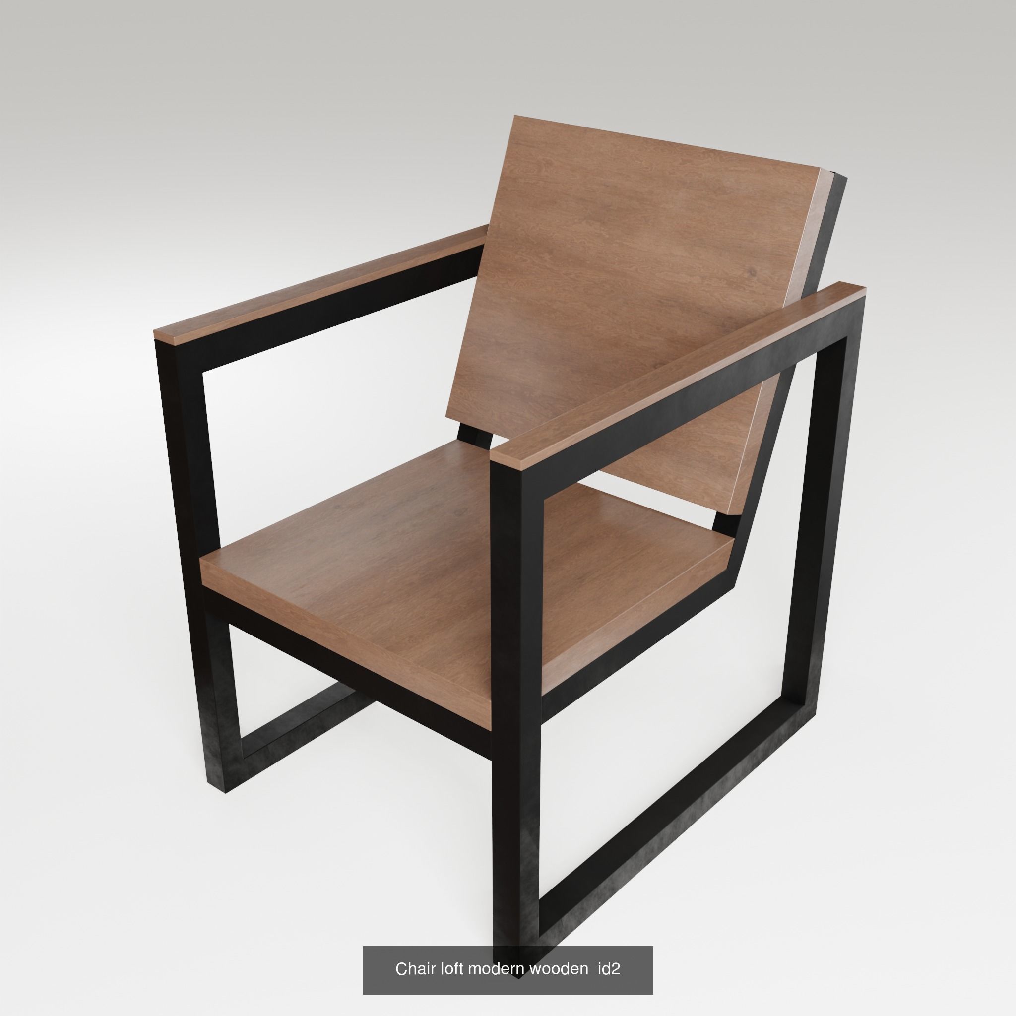 Table chair loft dining design modern wooden metal 3D Model Collection_32