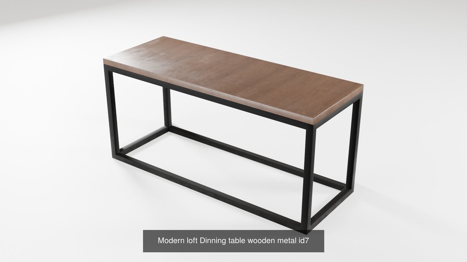 Table chair loft dining design modern wooden metal 3D Model Collection_18