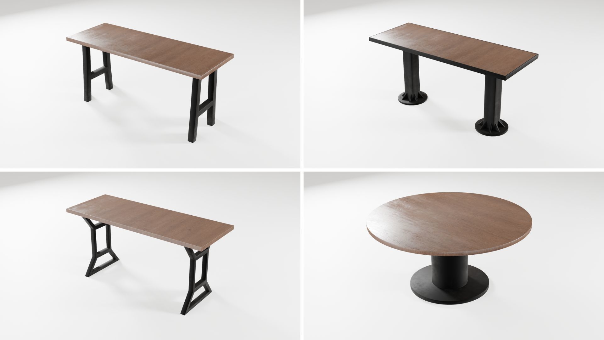 Table chair loft dining design modern wooden metal 3D Model Collection_8