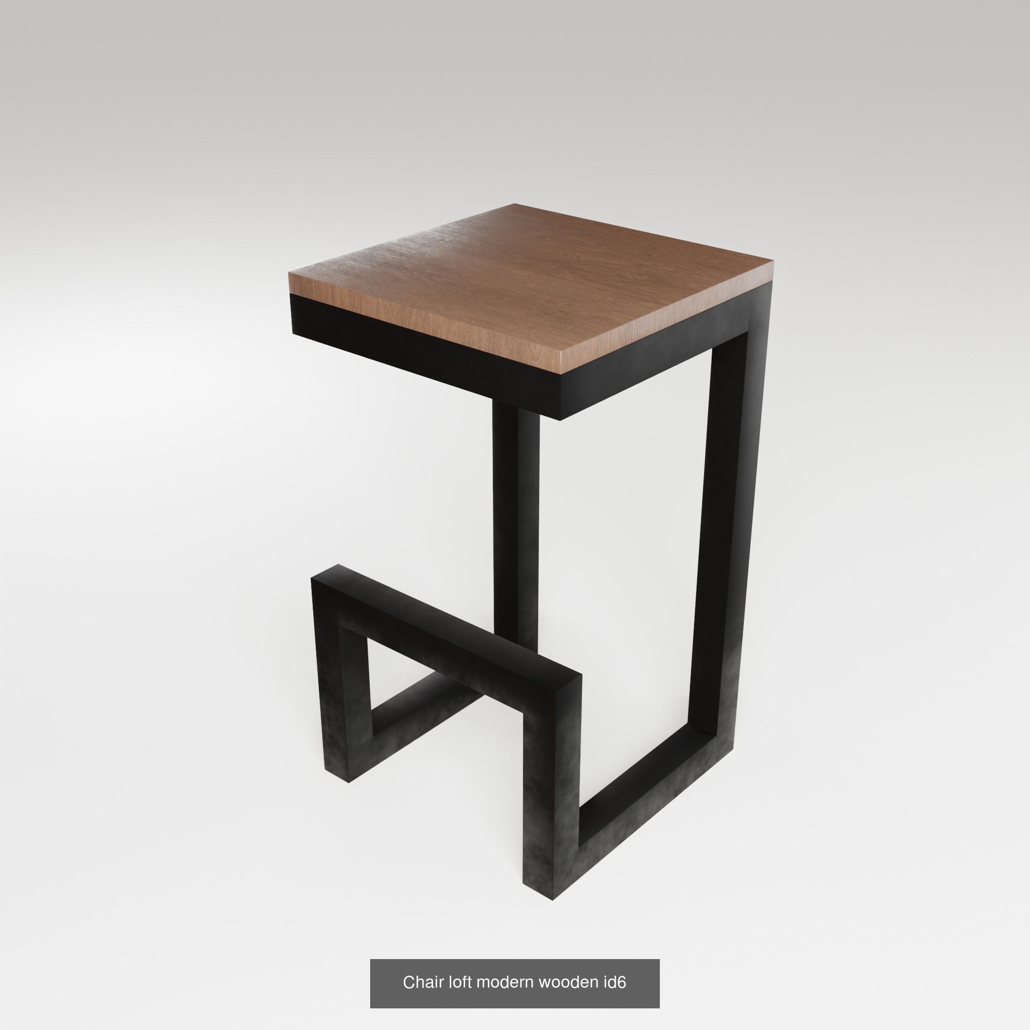 Table chair loft dining design modern wooden metal 3D Model Collection_21