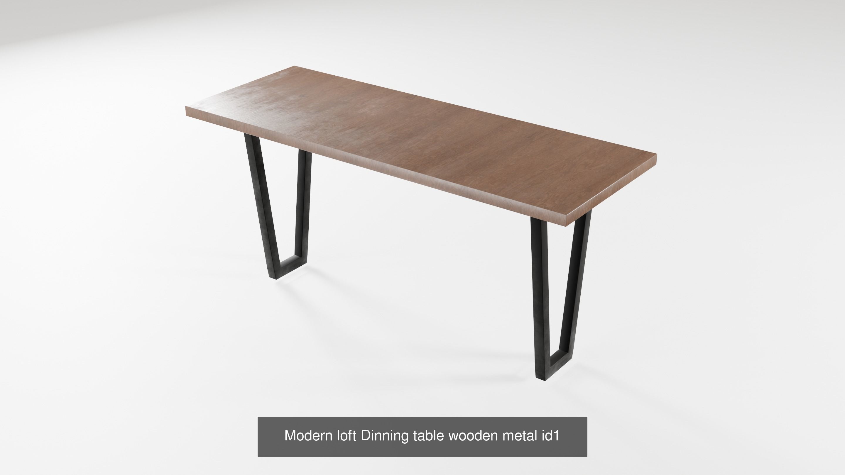 Table chair loft dining design modern wooden metal 3D Model Collection_9
