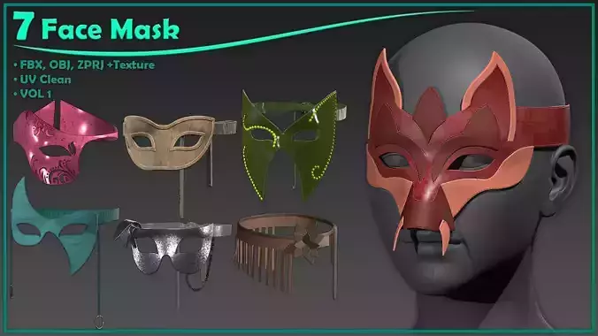 7 ornamental face mask with texture