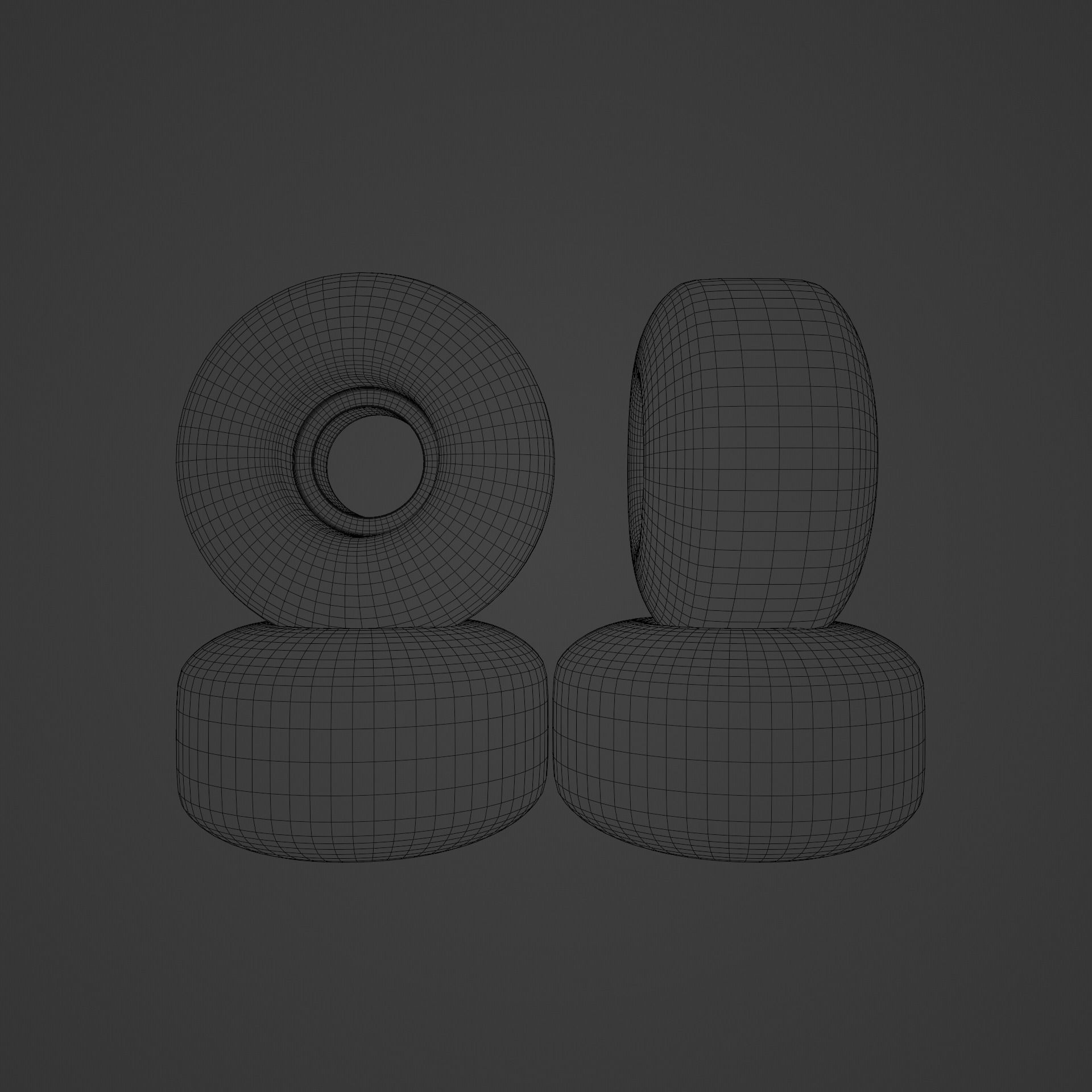 Realistic skateboard wheels spitfire 3D model_2