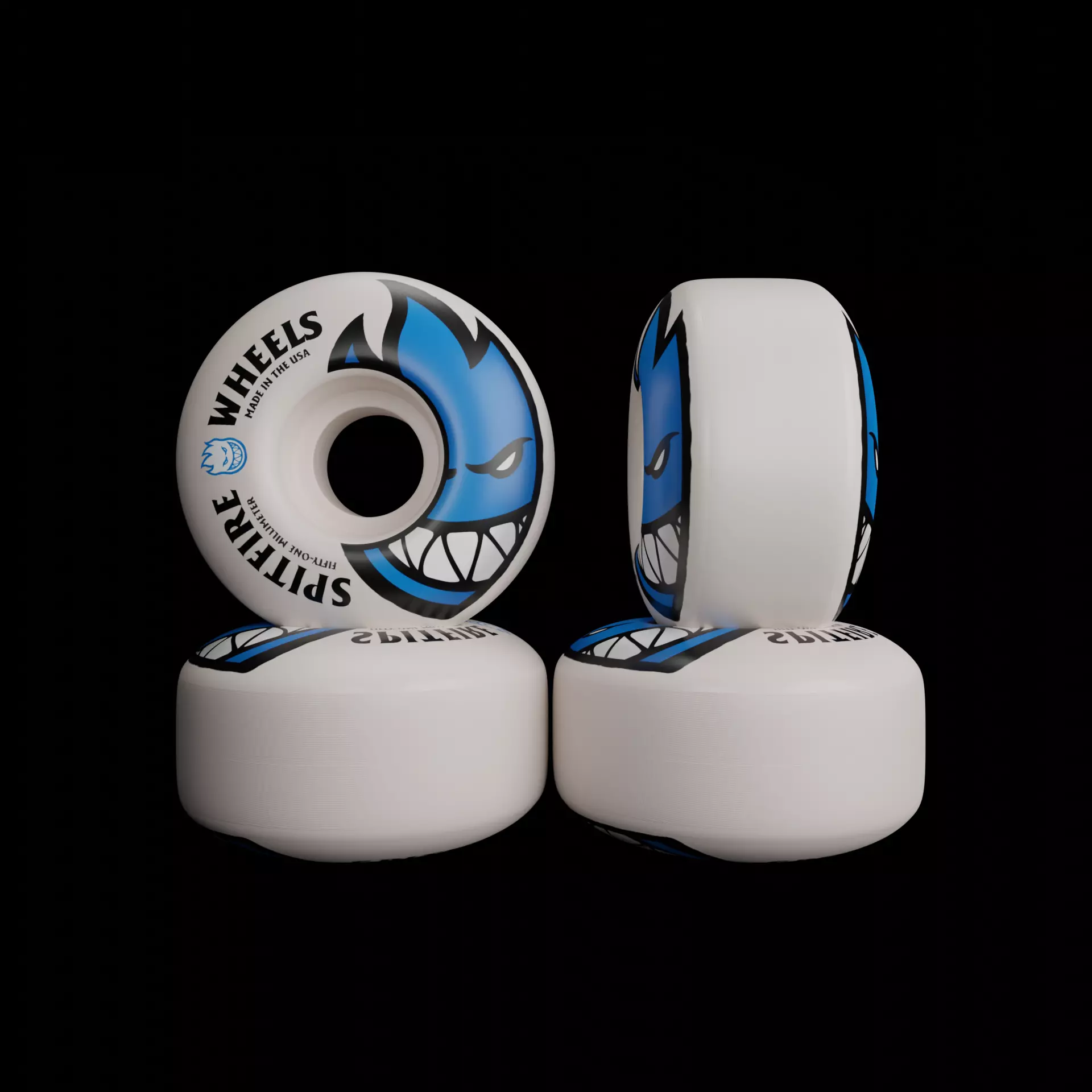Realistic skateboard wheels spitfire 3D model_0