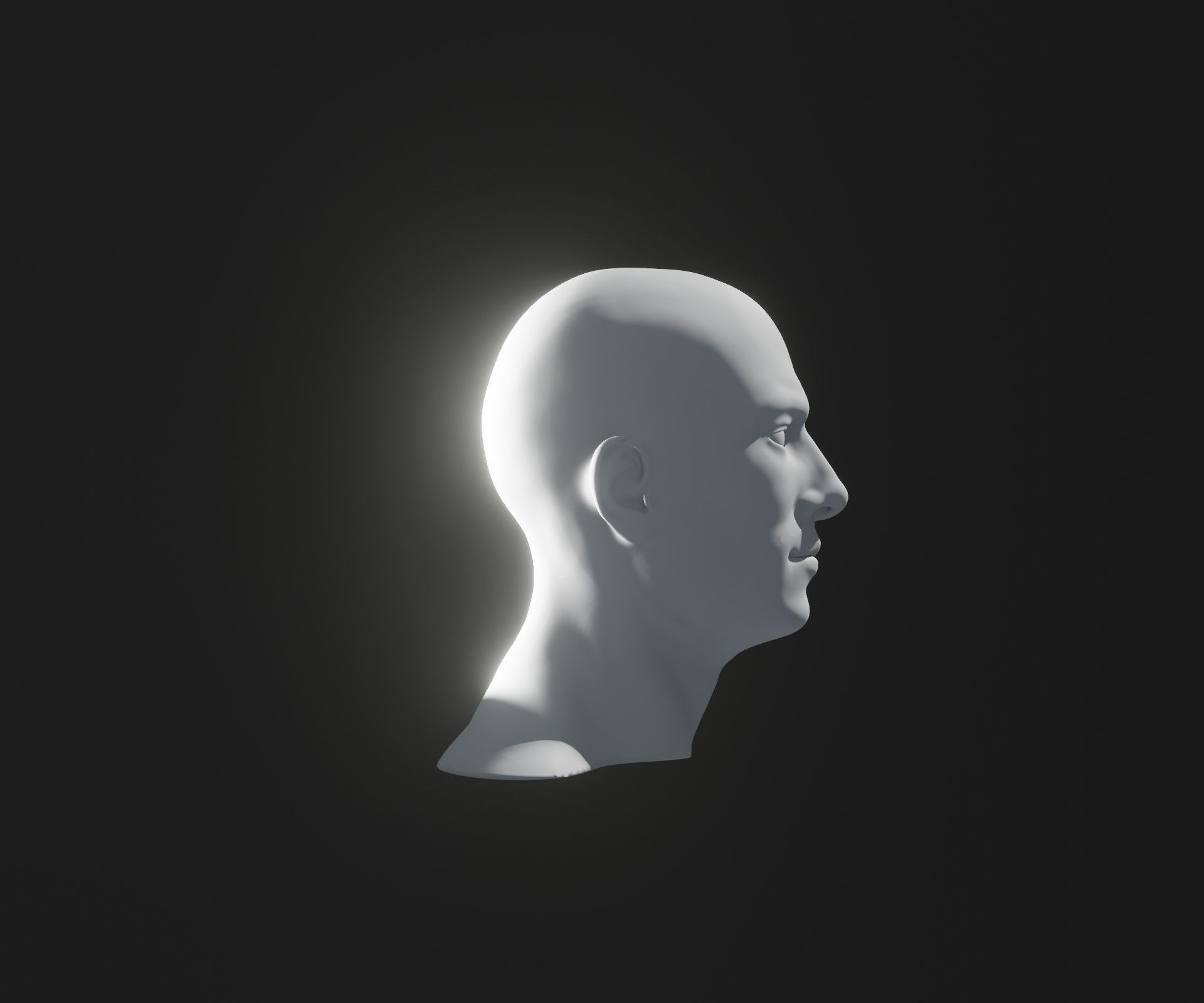 Male Head Base Mesh 3D Model Animated with Facial Expressions 3D model_8