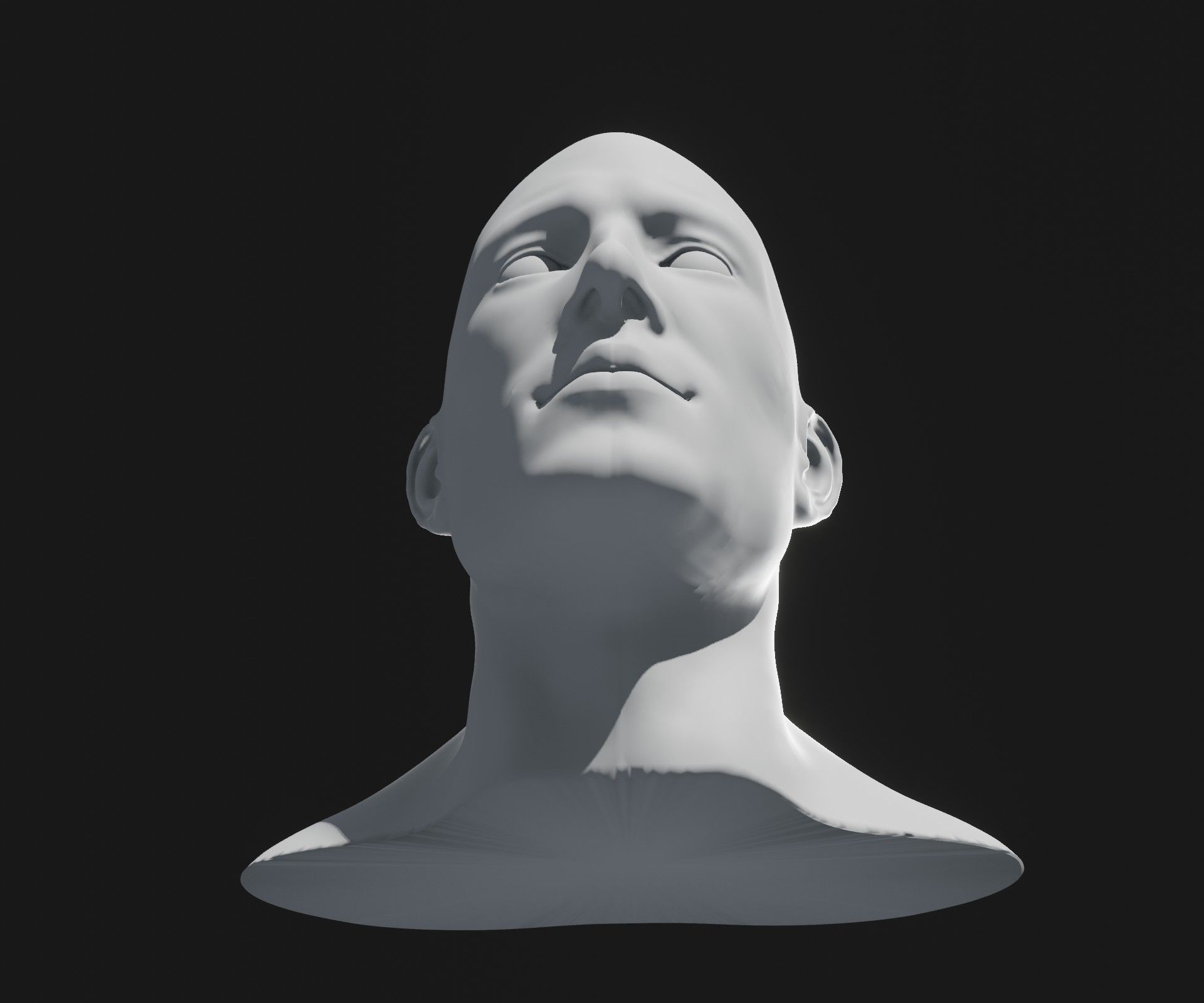 Male Head Base Mesh 3D Model Animated with Facial Expressions 3D model_18