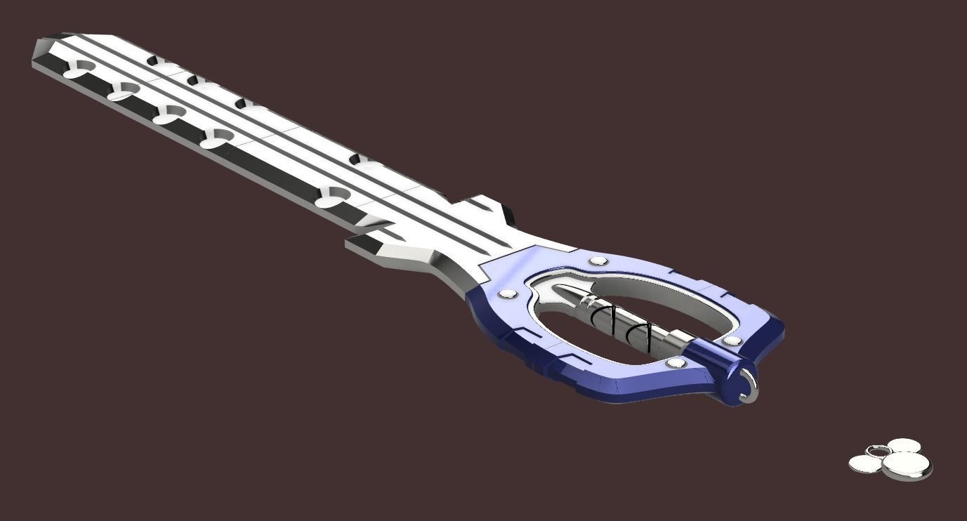 Kingdom Hearts 3 - Riku Braveheart keyblade 3D print model_1