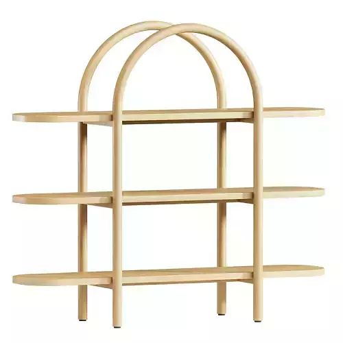 Canyon Black Wood Wide 3 Shelf Bookcase by Leanne Ford