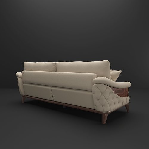 Sofa three seater 3D model 4