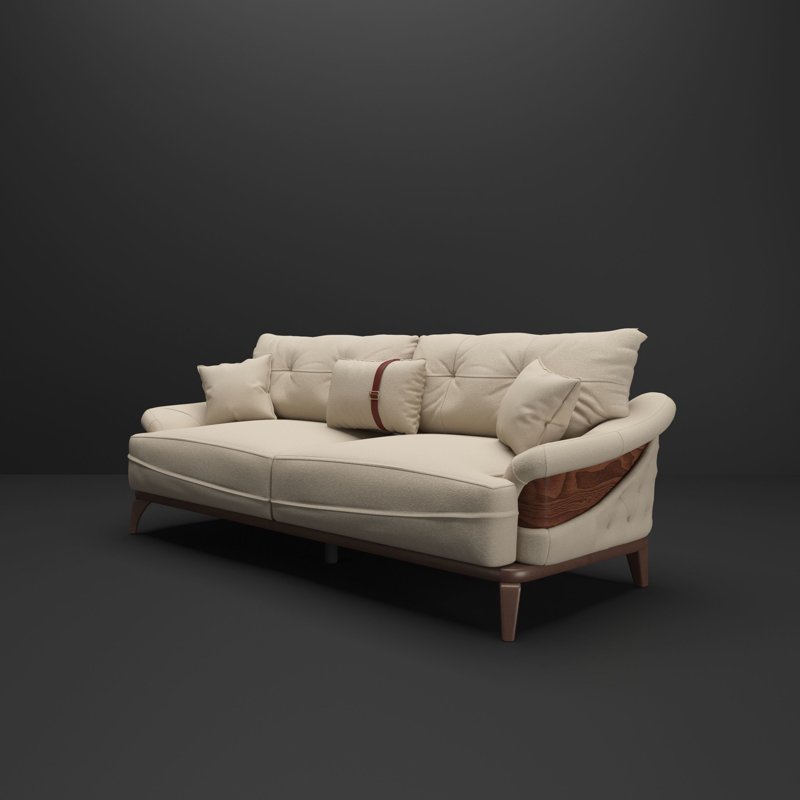 Sofa three seater 3D model_3