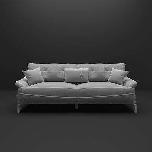 Sofa three seater 3D model 7