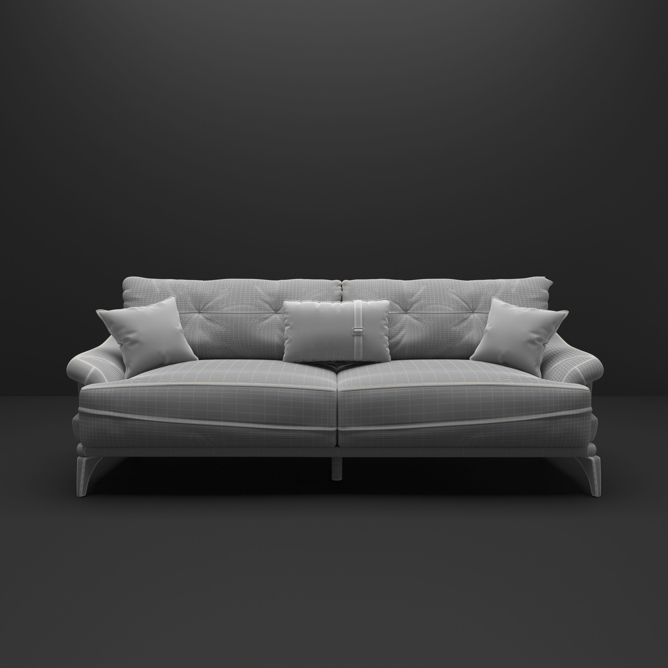 Sofa three seater 3D model_7