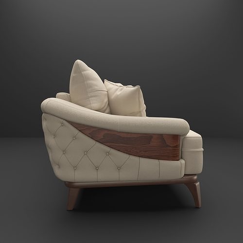 Sofa three seater 3D model 5