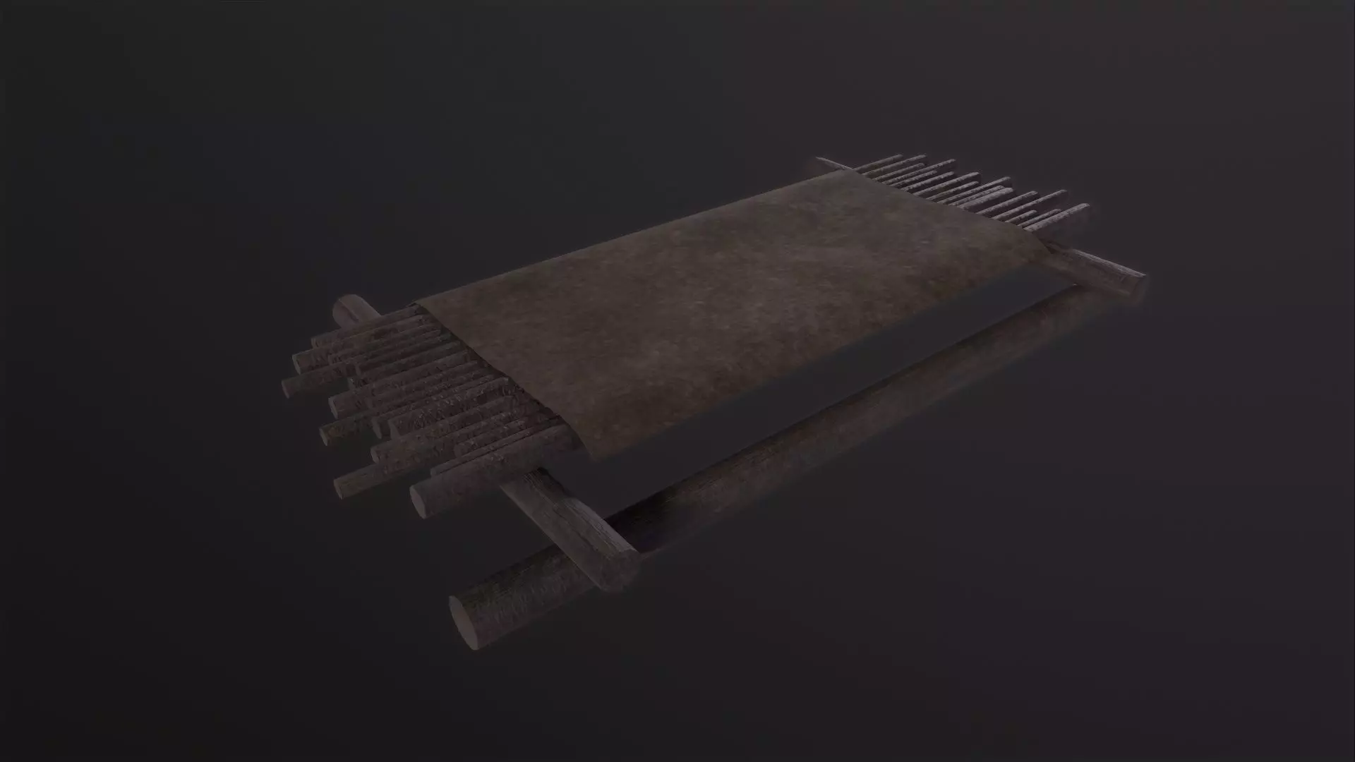 Medieval Bed 3D Model Low-poly 3D model_0