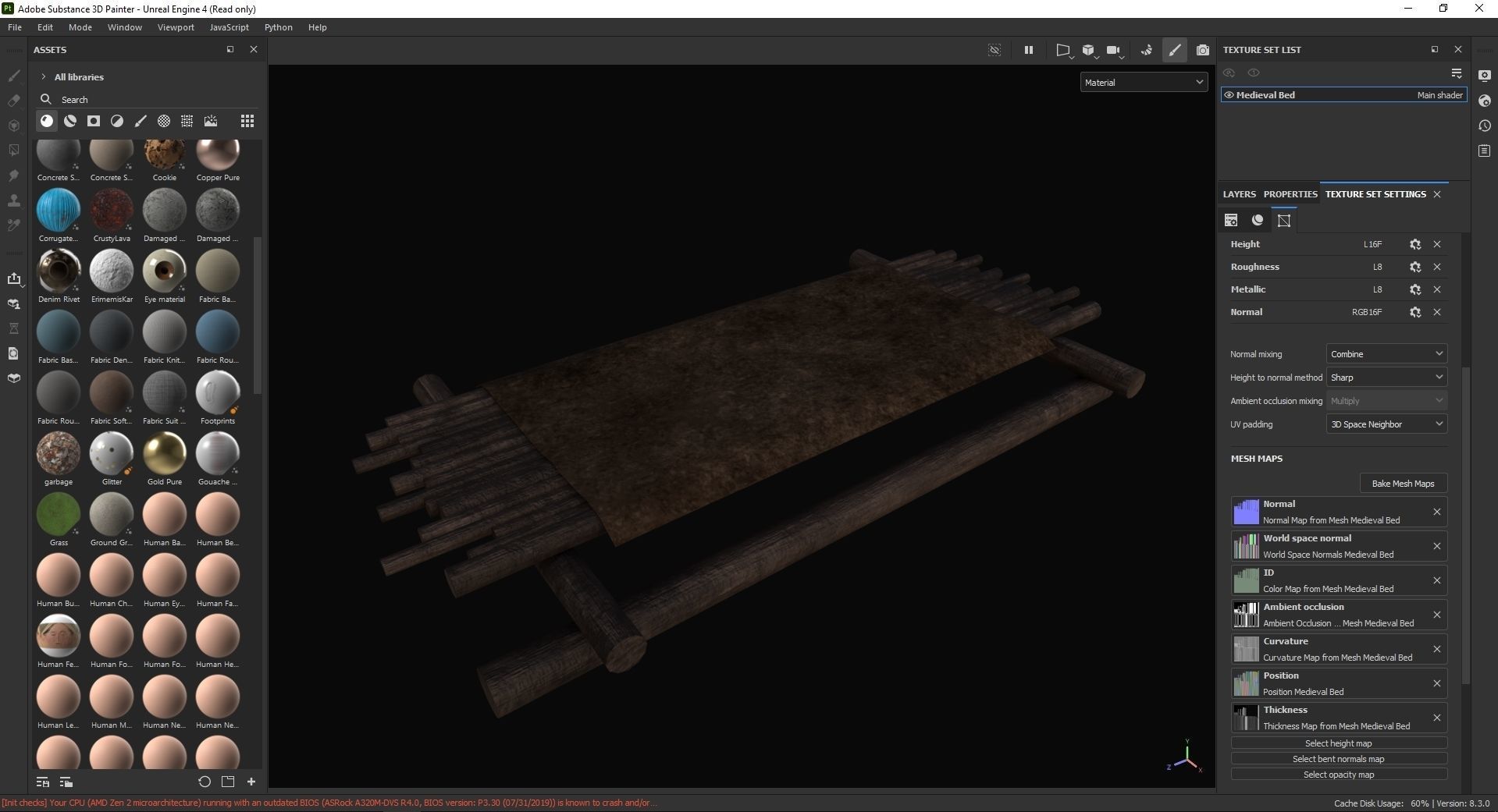 Medieval Bed 3D Model Low-poly 3D model_7