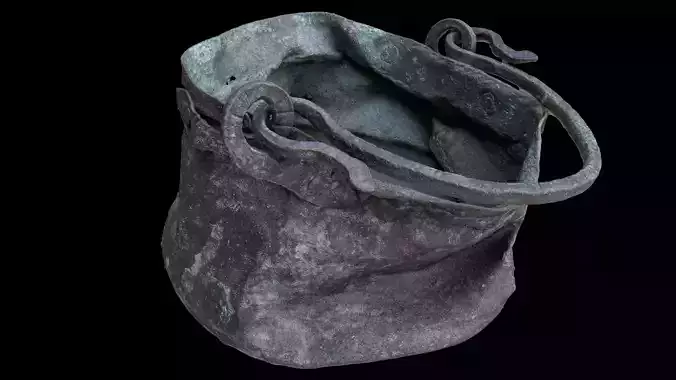 Antique crushed copper pot