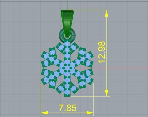 Snowflake pendant Model 4220 3D print model_5