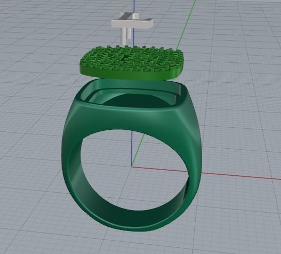 Ring with the letter L Model 4216 3D print model_3