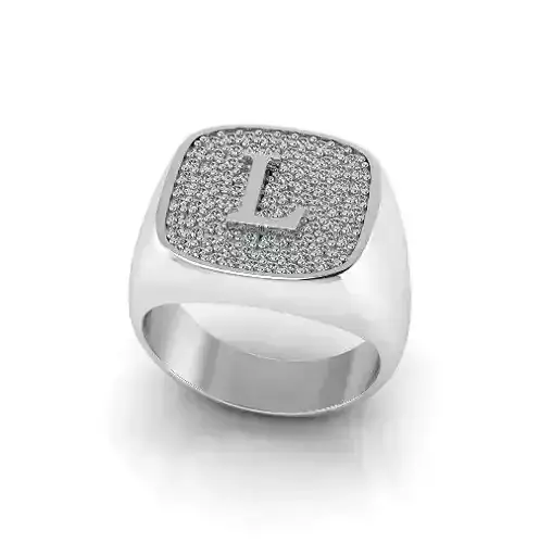 Ring with the letter L Model 4216 3D print model