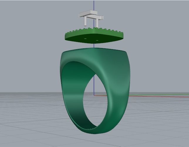Ring with the letter L Model 4216 3D print model_4