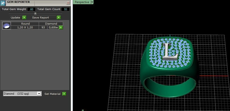 Ring with the letter L Model 4216 3D print model_9