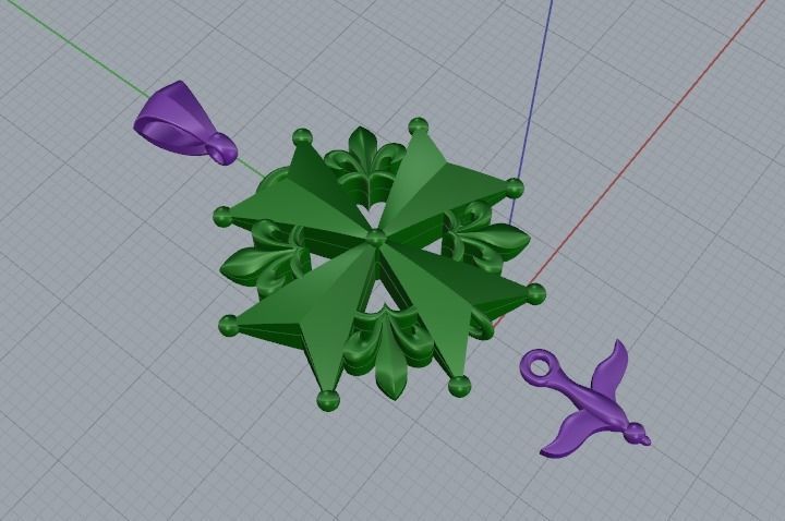 Pendant cross Model 4213 3D print model_2