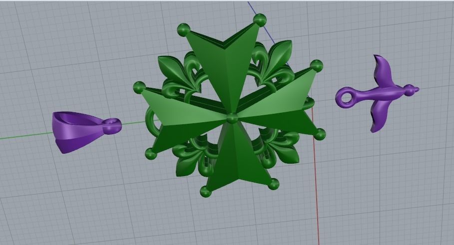 Pendant cross Model 4213 3D print model_4