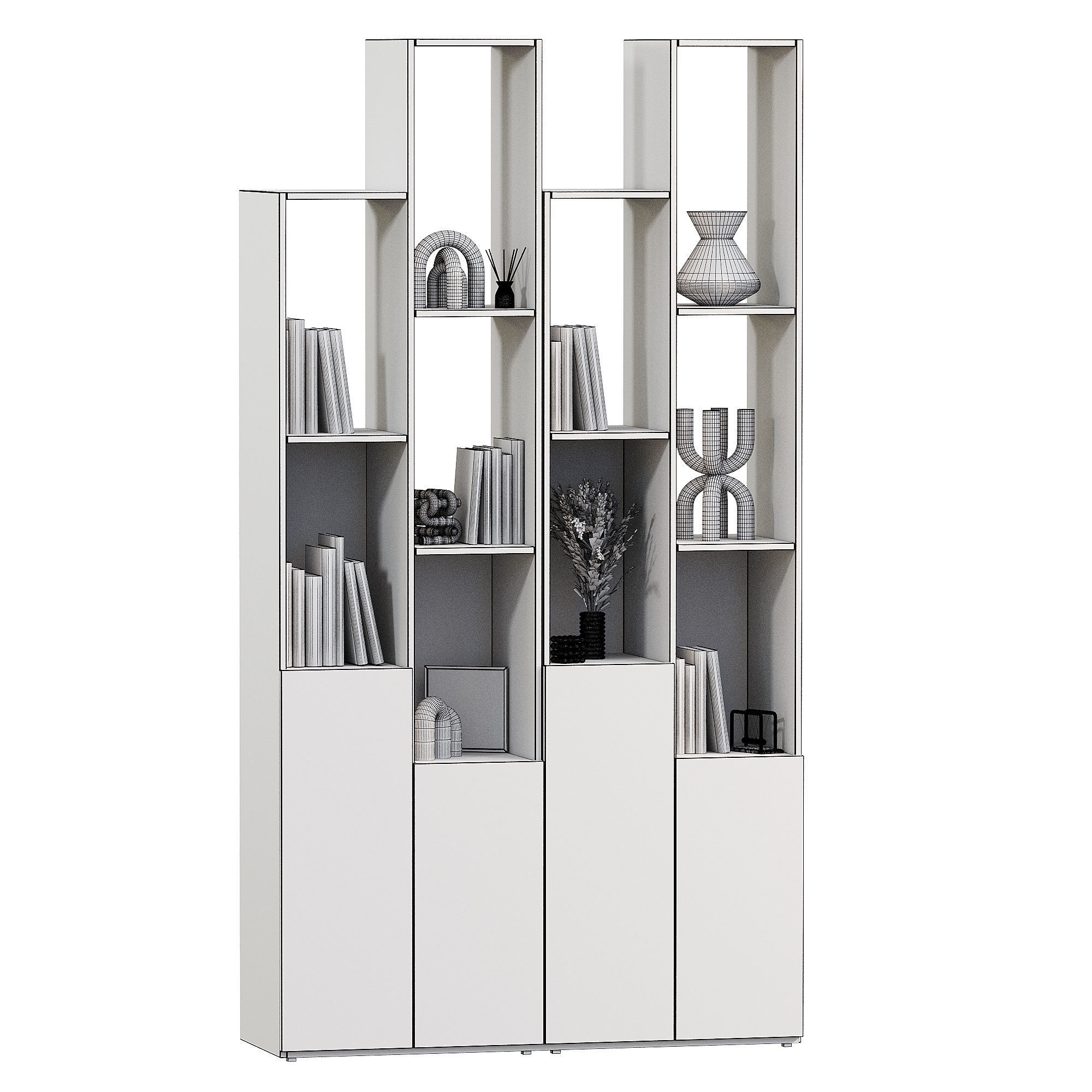 Matis Rack modular Matis 1 White 3D model_1