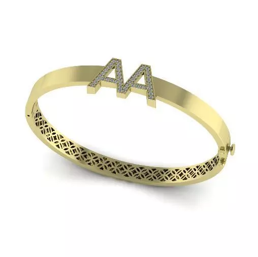 Letter A bracelet Model 4210 3D print model_0