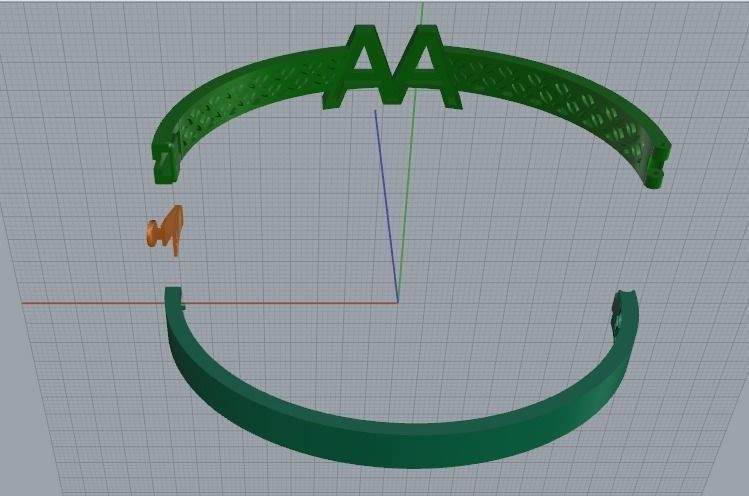 Letter A bracelet Model 4210 3D print model_4