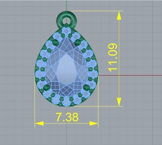 Pear pendant Model 4196 3D print model_5
