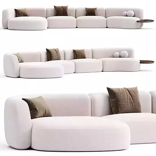 OZE MODULAR SOFA Delcourt Collection 3d model 
