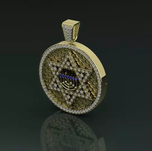 Star of David pendant Model 4188 3D print model_0