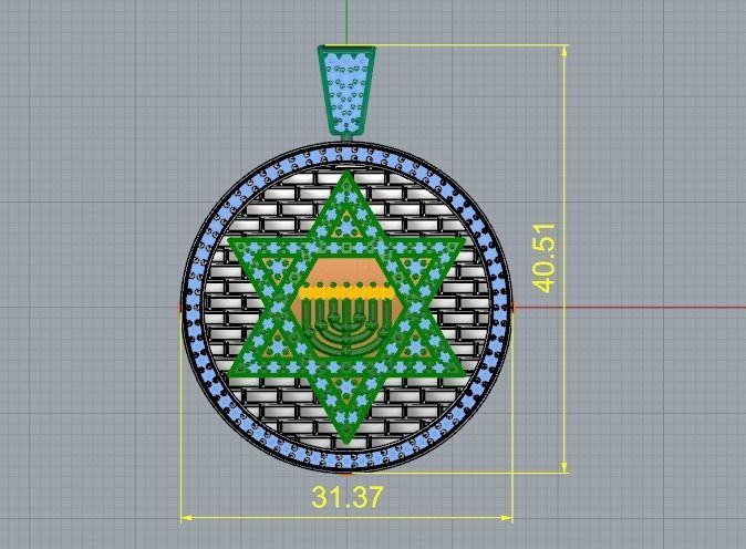 Star of David pendant Model 4188 3D print model_5