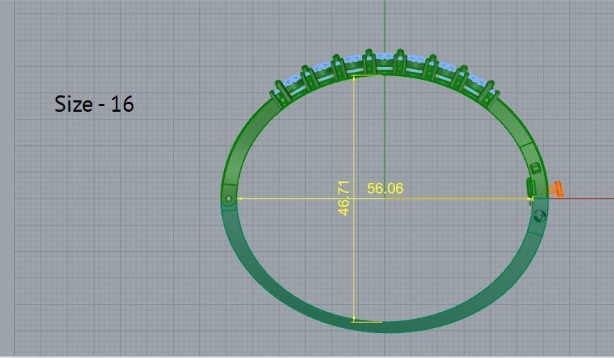 Bracelet size 16 Model 4187 3D print model_5