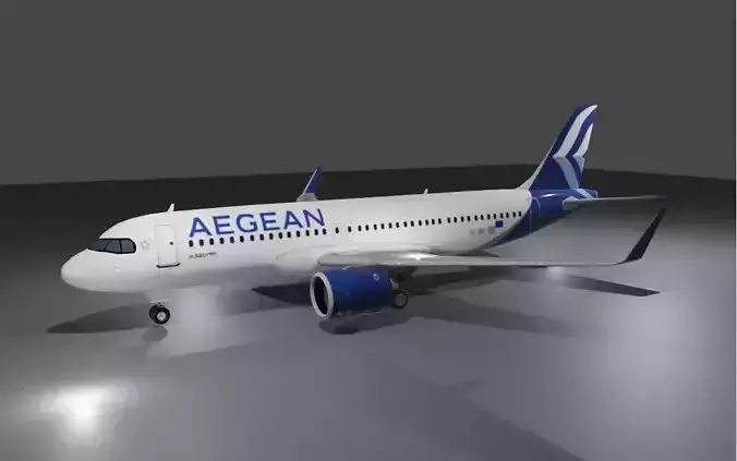 Aegean Airbus a320neo  Low-poly 3D model
