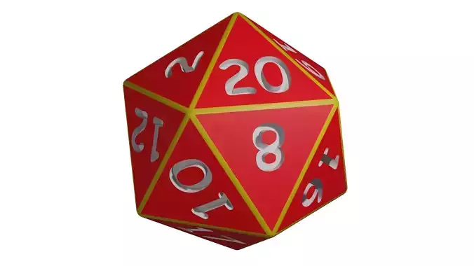 Dungeons and Dragons Rounded D20 Die Re-Modeled