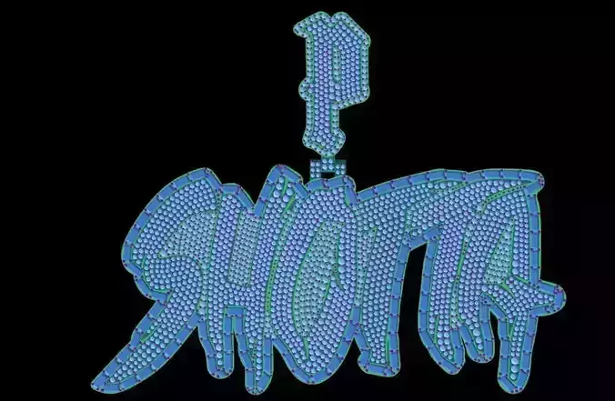 SHOTTA Iced Out Hip Hop Pendant In 925 Sterling Silver 