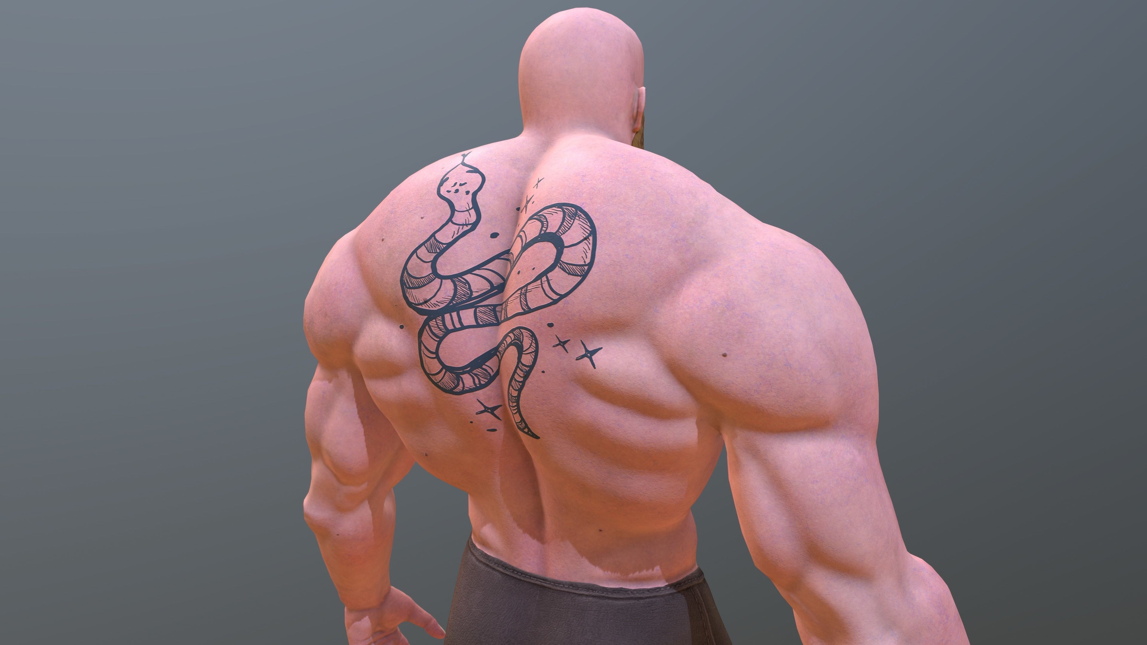 big man Low-poly 3D model_9