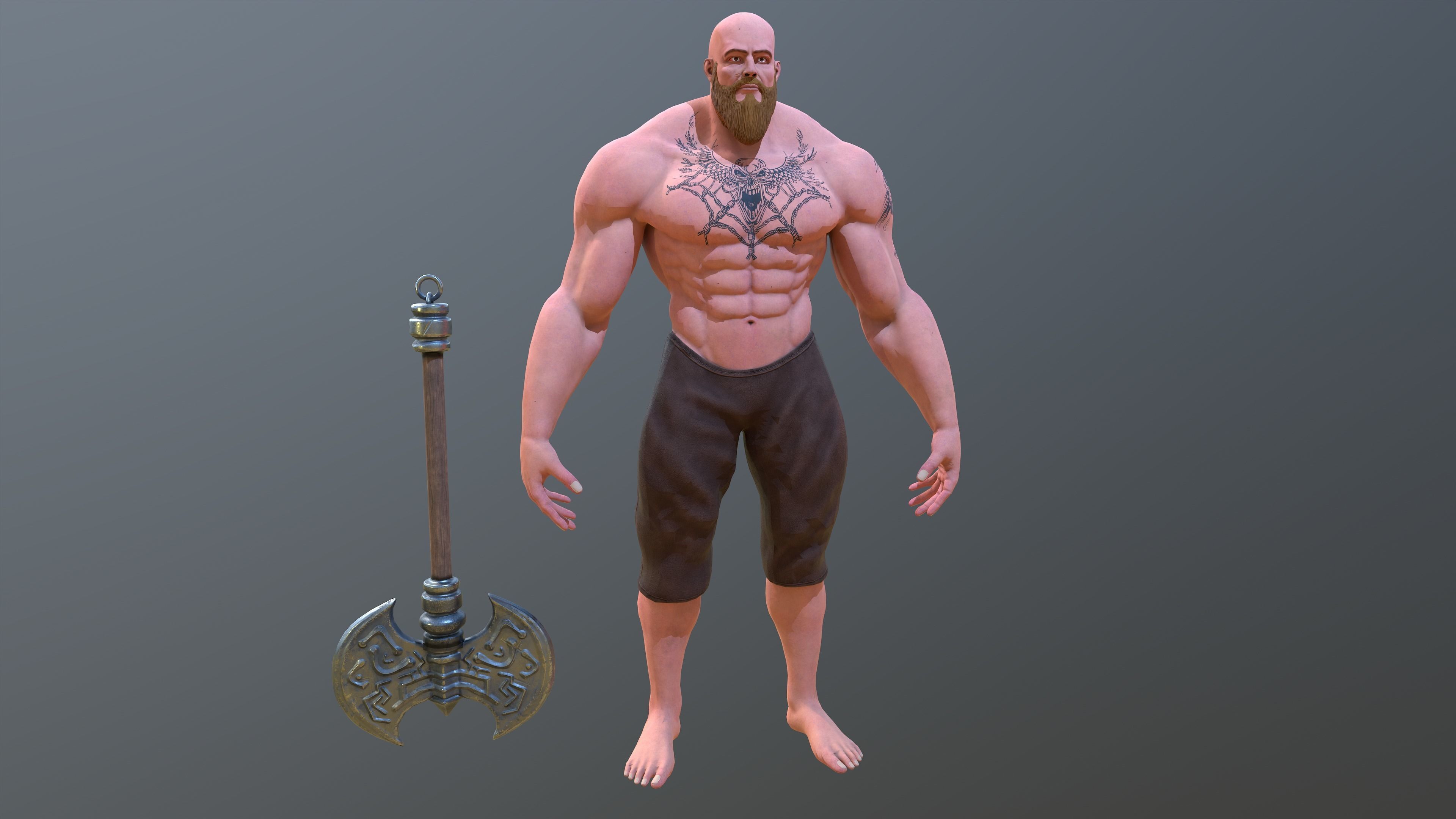 big man Low-poly 3D model_6