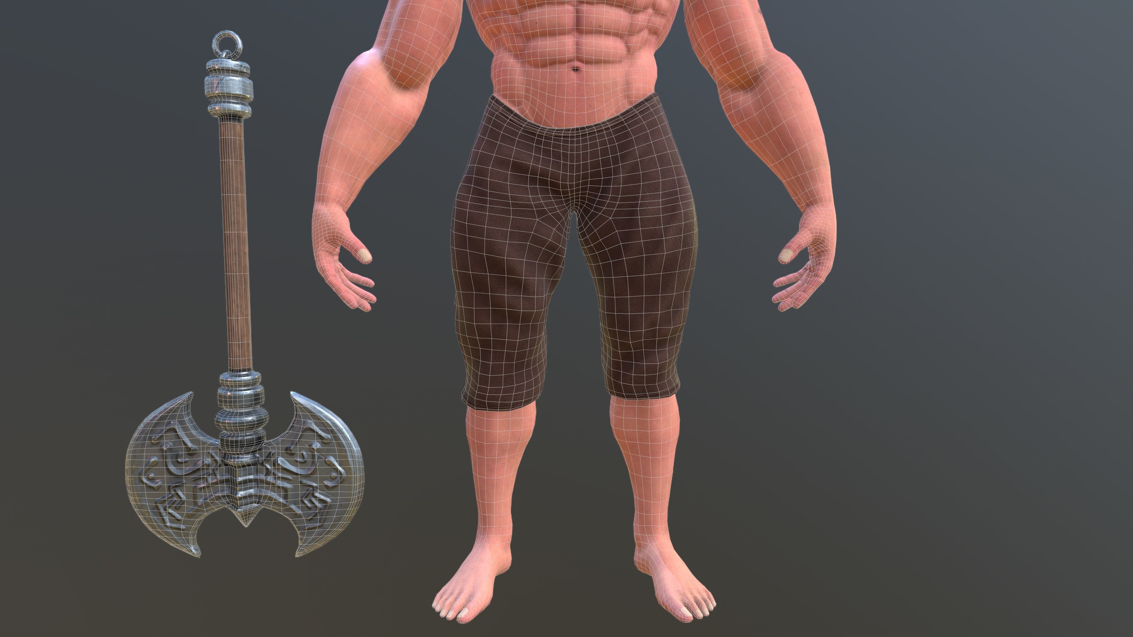 big man Low-poly 3D model_8